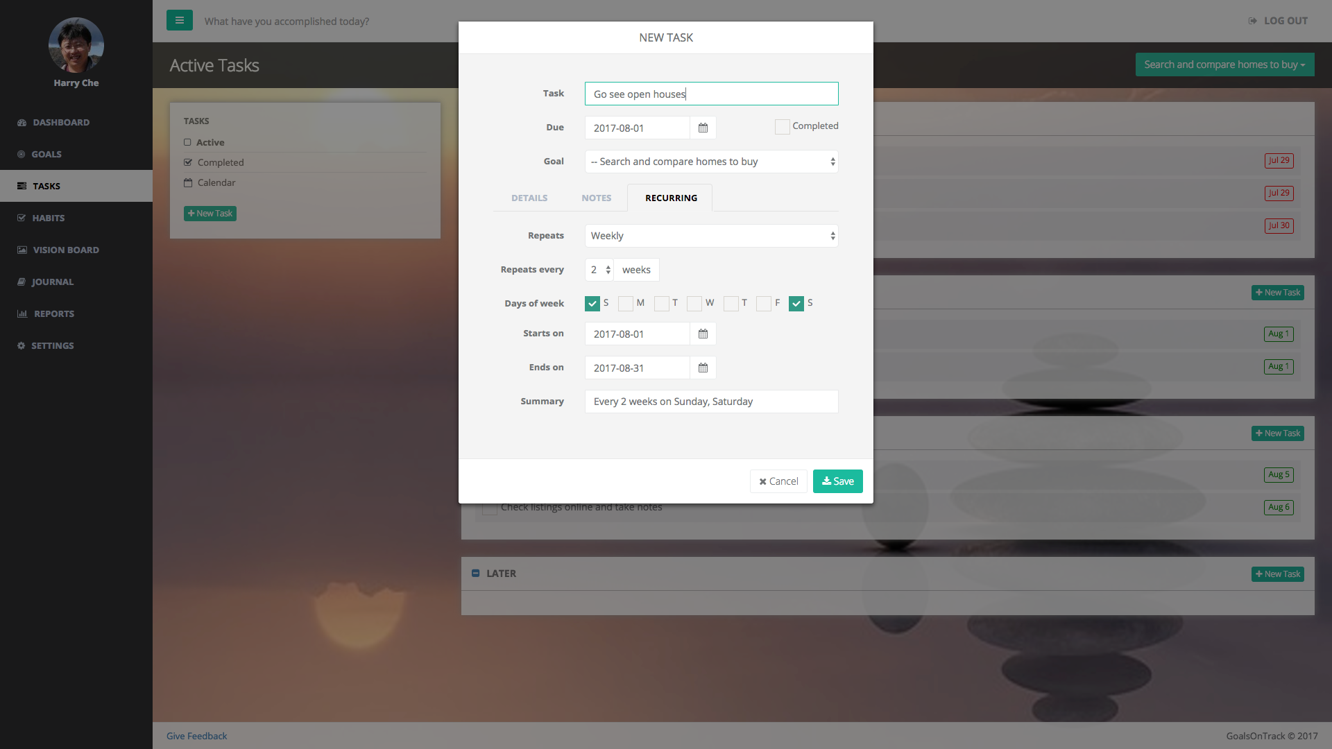 Screenshot feature tasks